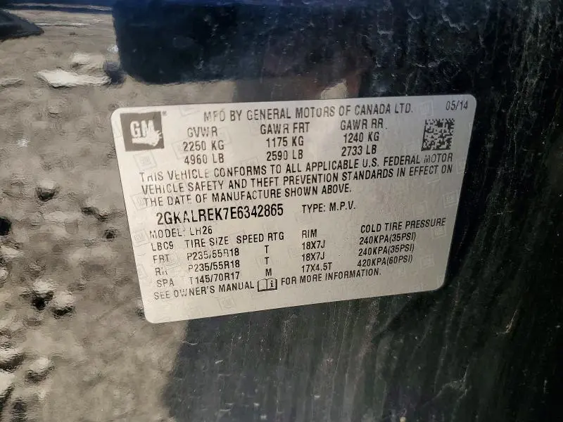 2014 GMC TERRAIN SLE  