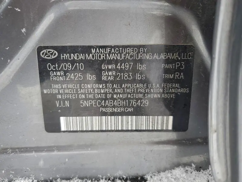 2011 HYUNDAI SONATA SE  