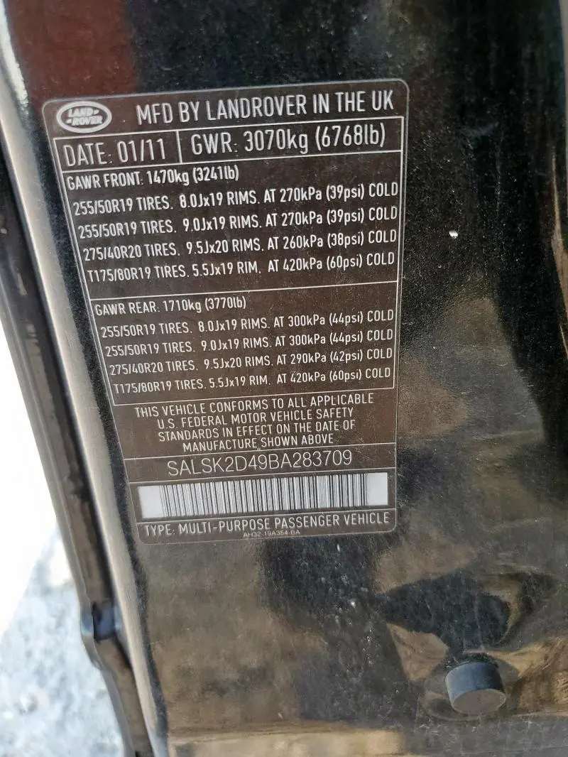 2011 LAND ROVER RANGE ROVER SPORT LUX  