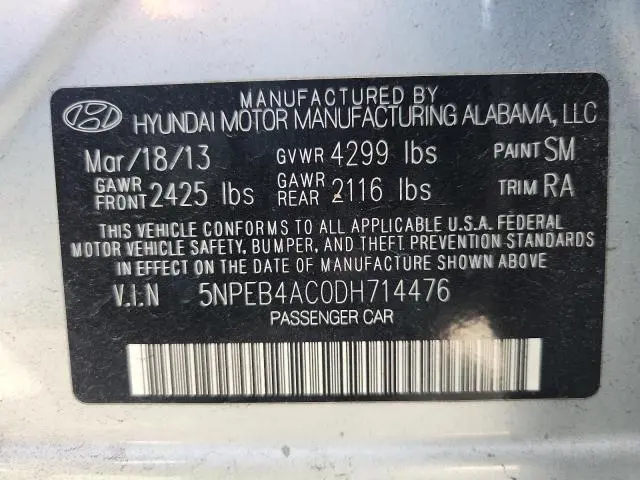2013 HYUNDAI SONATA GLS  