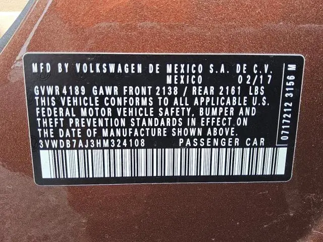 2017 VOLKSWAGEN JETTA SE  