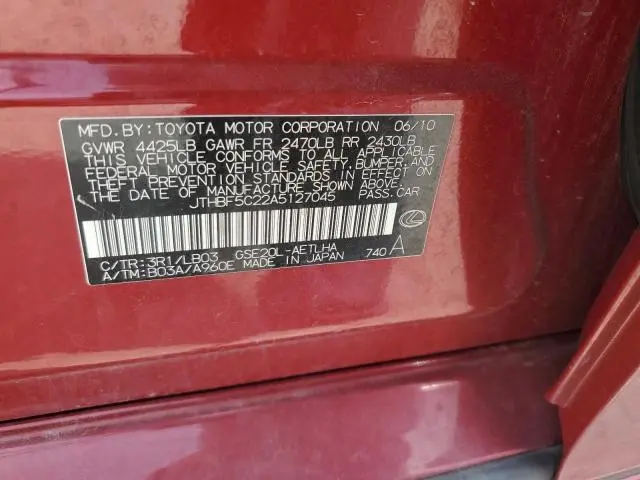 2010 LEXUS IS 250