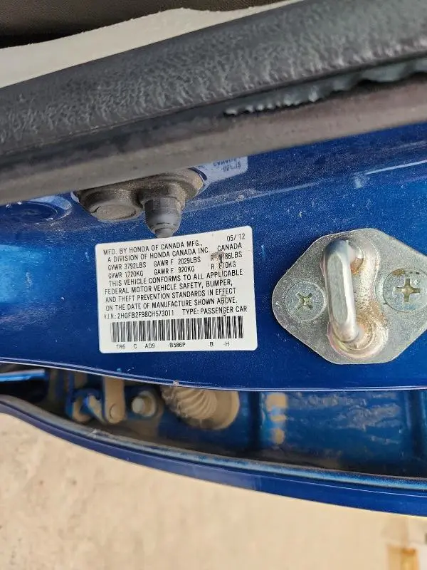 2012 HONDA CIVIC EXL  