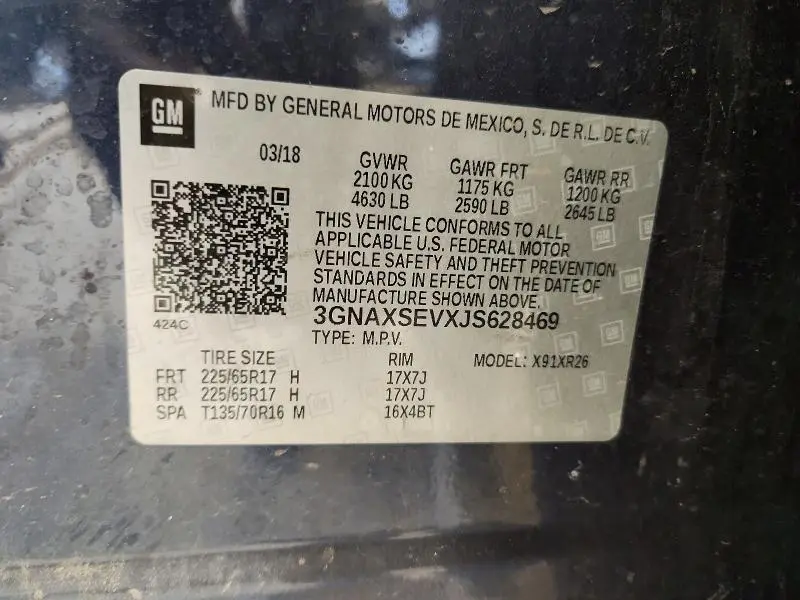 2018 CHEVROLET EQUINOX LT  