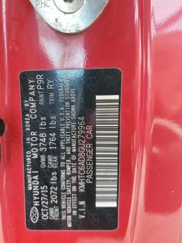 2016 HYUNDAI VELOSTER   