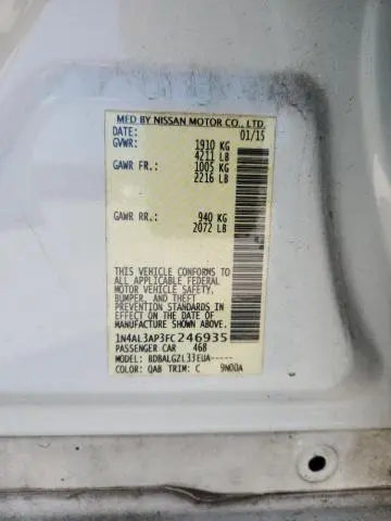 2015 NISSAN ALTIMA 2.5  