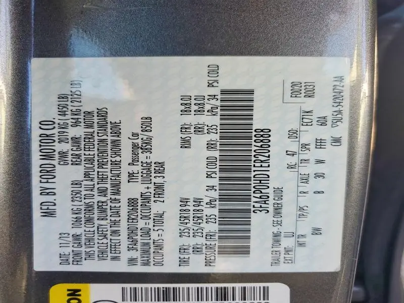 2014 FORD FUSION SE  