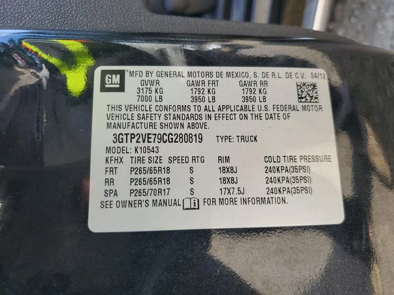 2012 GMC SIERRA K1500 SLE  