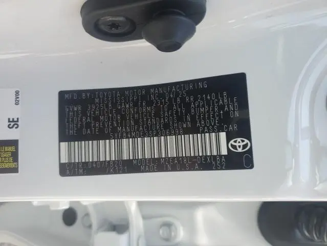 2025 TOYOTA COROLLA LE  