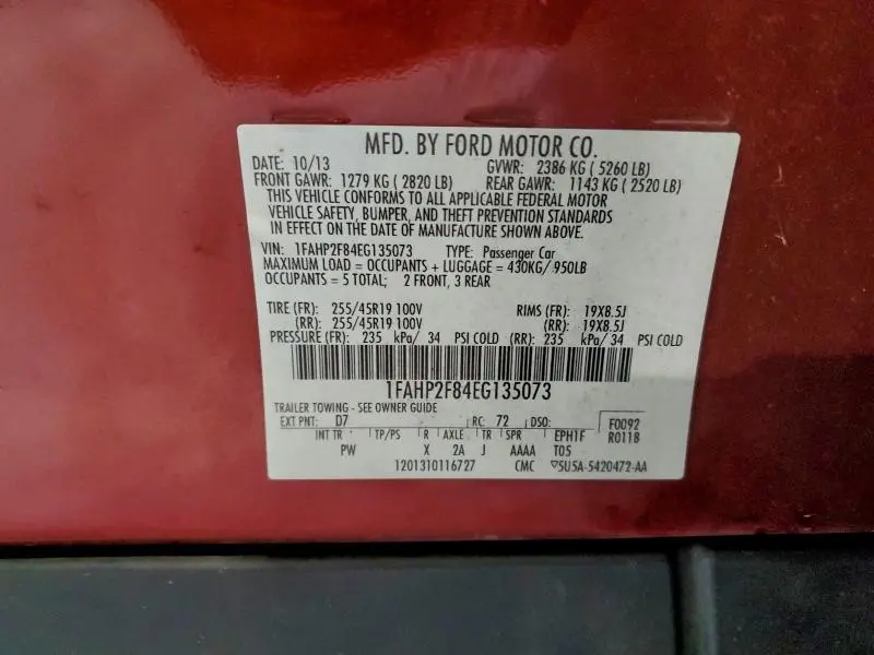 2014 FORD TAURUS LIMITED  