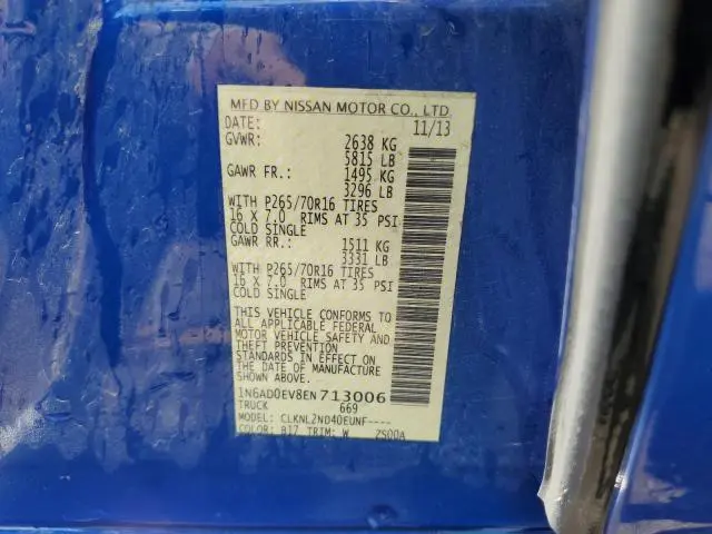 2014 NISSAN FRONTIER S  