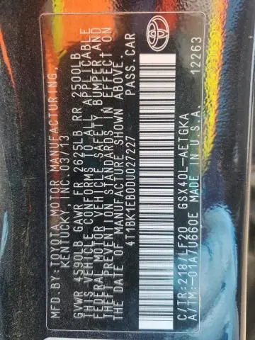 2013 TOYOTA AVALON BASE  