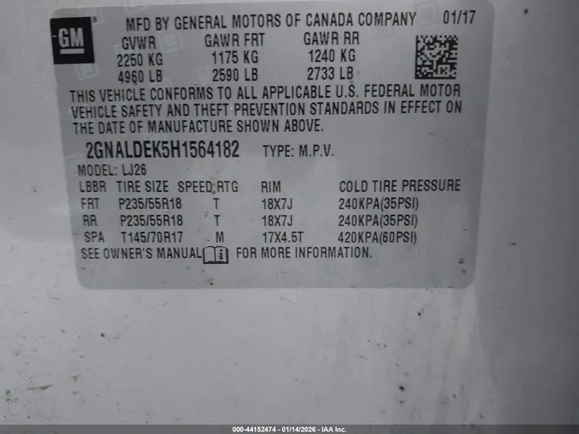 2017 CHEVROLET EQUINOX PREMIER