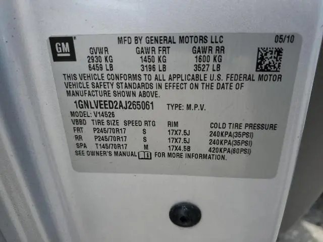 2010 CHEVROLET TRAVERSE LS  