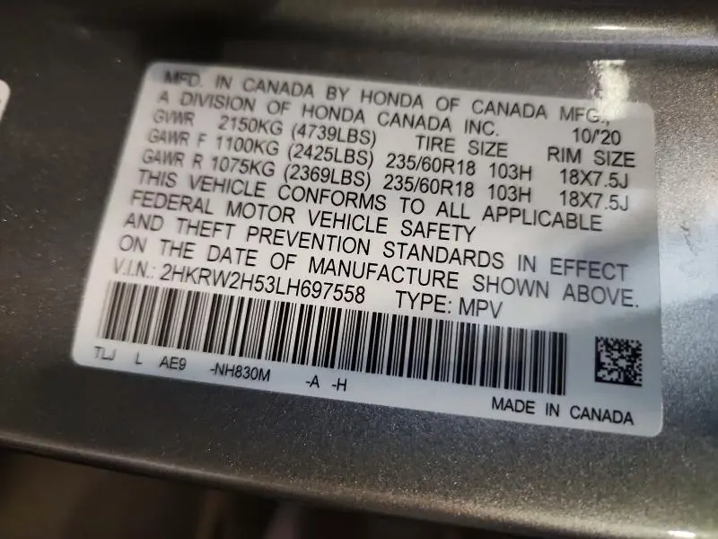 2020 HONDA CR-V EX  