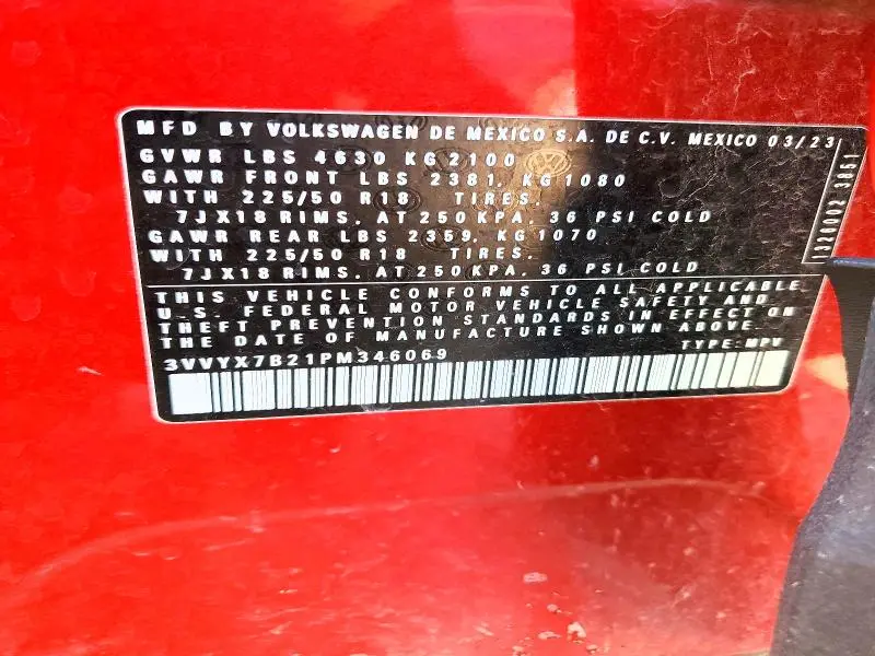 2023 VOLKSWAGEN TAOS SE  