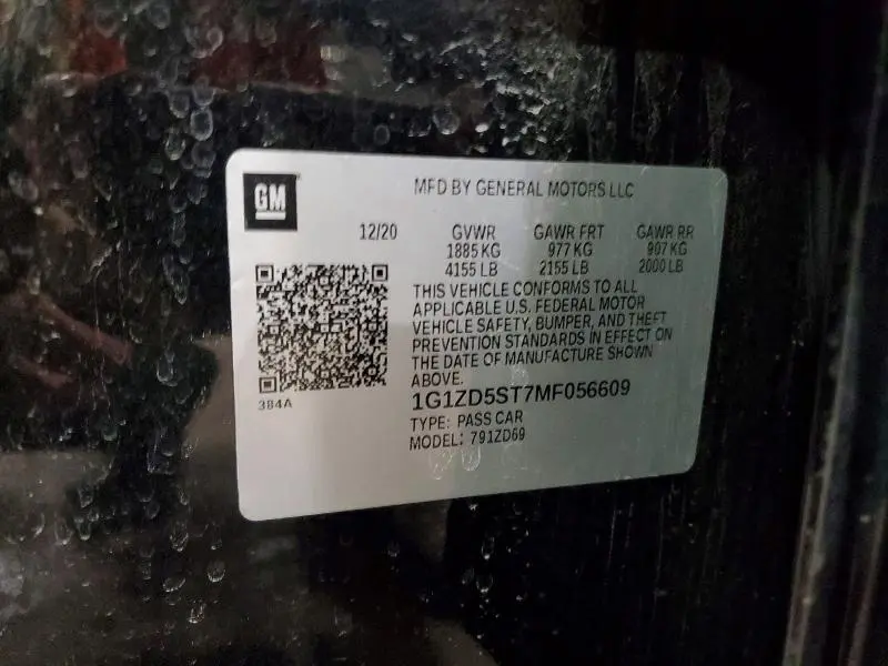 2021 CHEVROLET MALIBU LT  