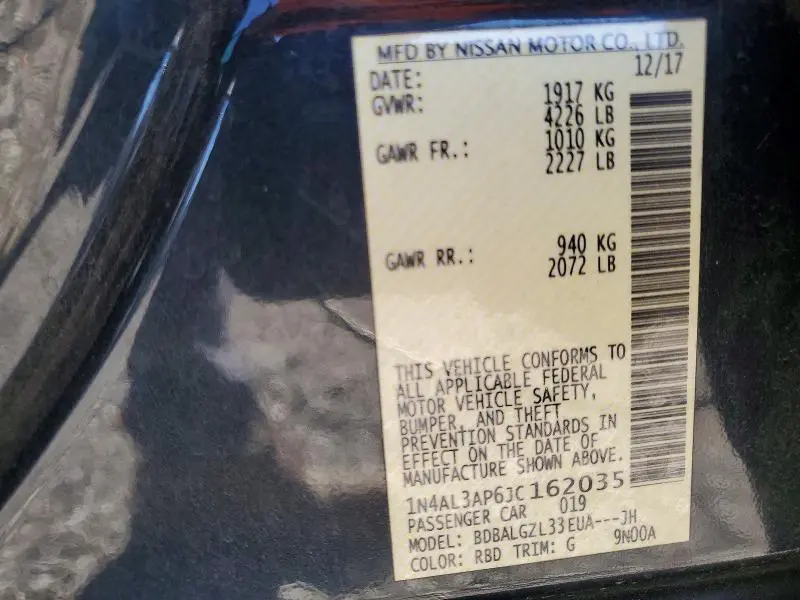 2018 NISSAN ALTIMA 2.5 S  