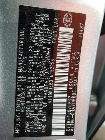 2015 TOYOTA AVALON XLE  