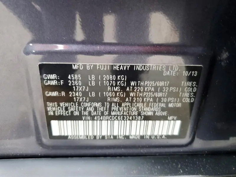 2014 SUBARU OUTBACK 2.5I PREMIUM  