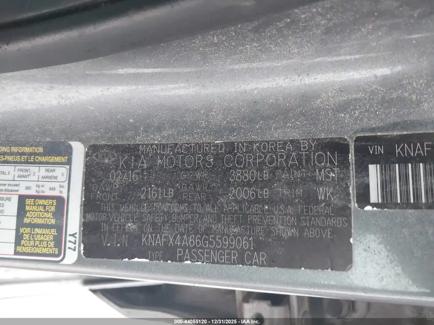 2016 KIA FORTE LX