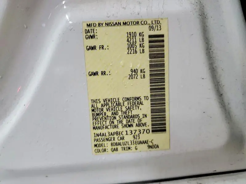 2014 NISSAN ALTIMA 2.5 SV  