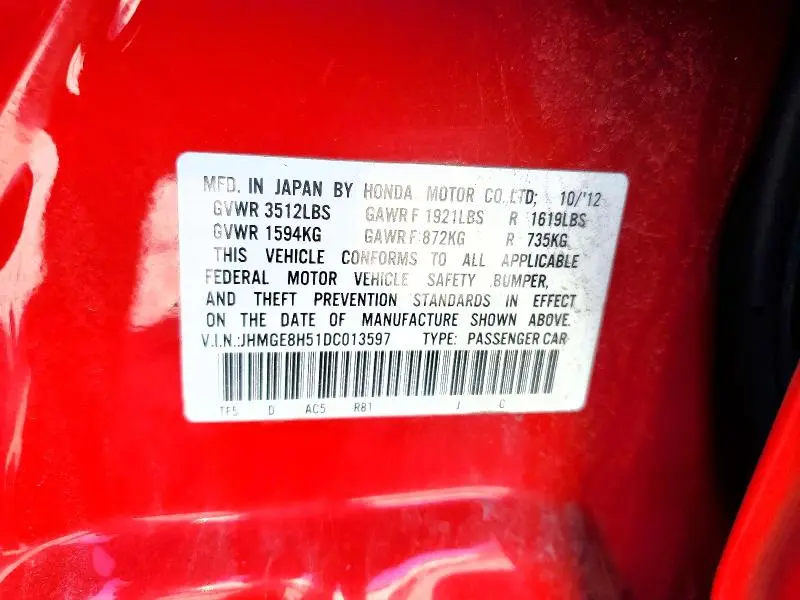 2013 HONDA FIT SPORT  