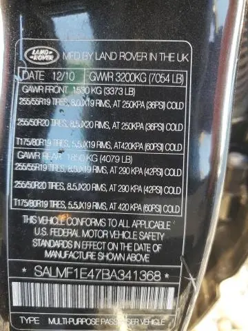 2011 LAND ROVER RANGE ROVER HSE LUXURY  