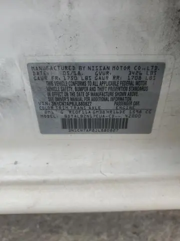 2018 NISSAN VERSA S  