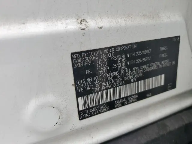 2019 TOYOTA RAV4 LE  