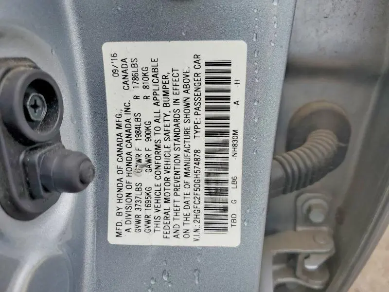 2016 HONDA CIVIC LX  
