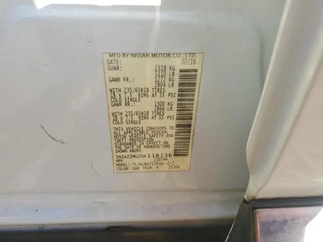 2016 NISSAN MURANO S  