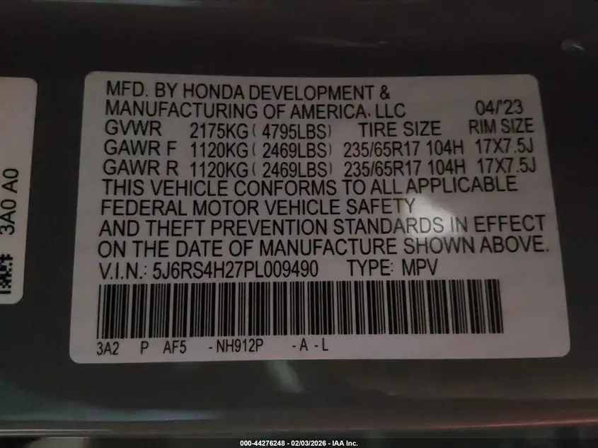 2023 HONDA CR-V LX AWD