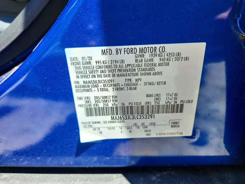 2020 FORD ECOSPORT SES  