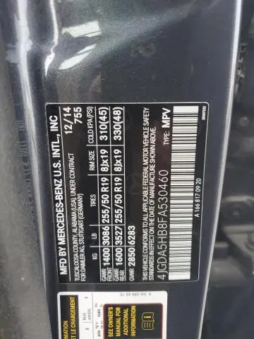 2015 MERCEDES-BENZ ML 350 4MATIC  