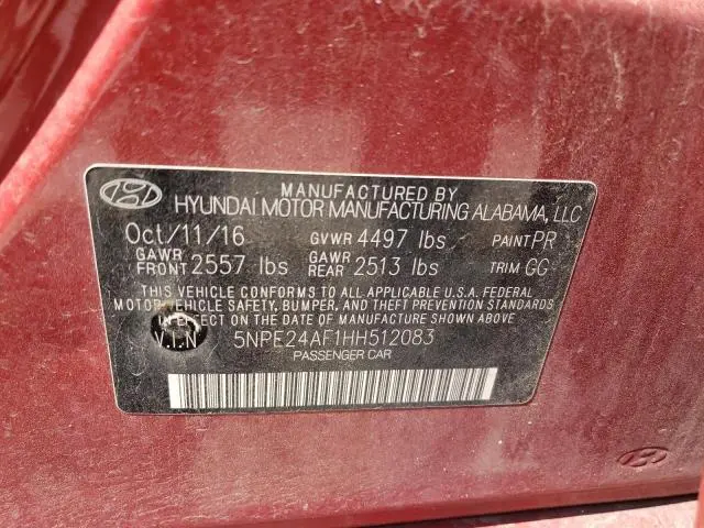 2017 HYUNDAI SONATA SE  