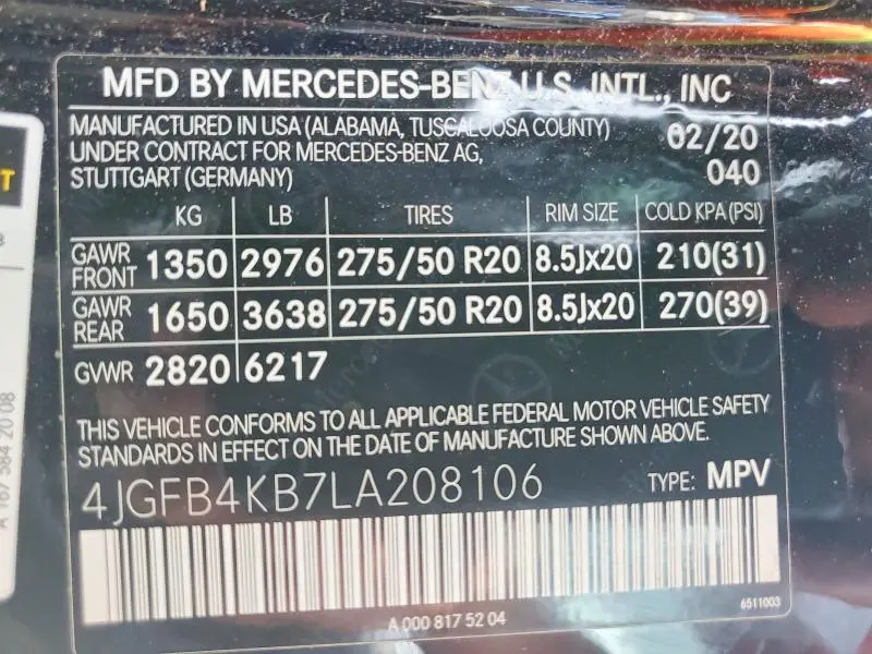 2020 MERCEDES-BENZ GLE 350 4MATIC  