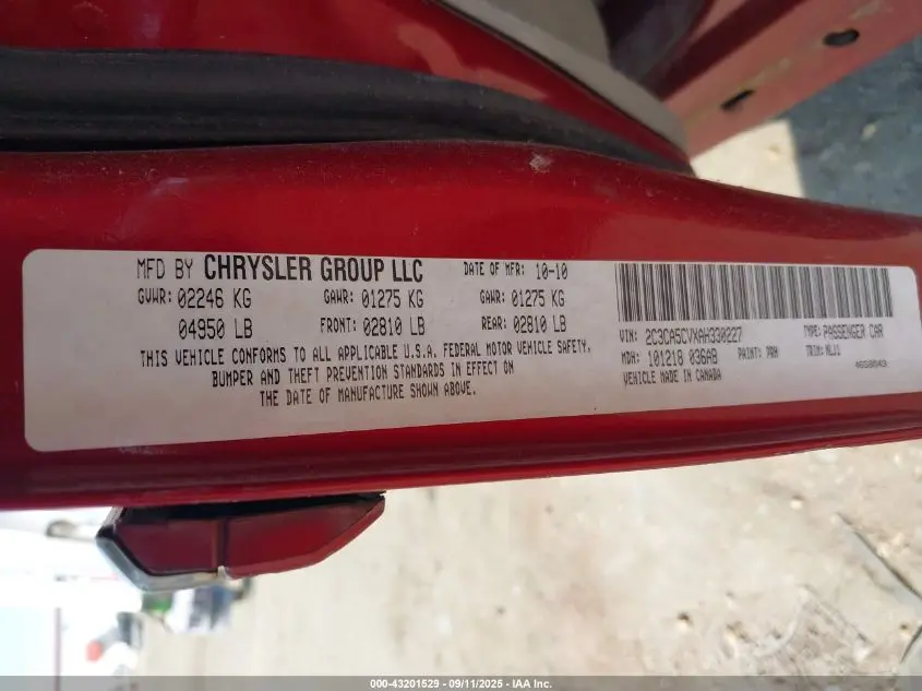 2010 CHRYSLER 300 TOURING/SIGNATURE SERIES/EXECUTIVE SERIES