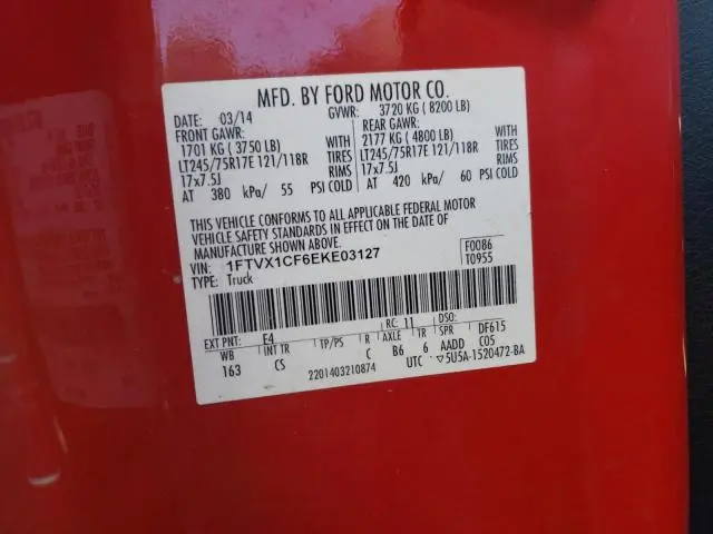 2014 FORD F150 SUPER CAB  