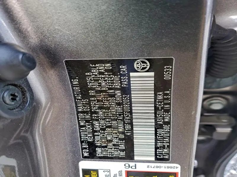 2015 TOYOTA CAMRY LE  