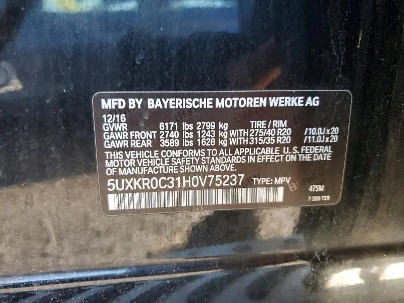 2017 BMW X5 XDRIVE35I  