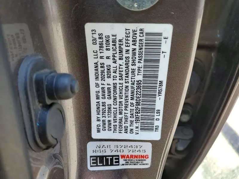2013 HONDA CIVIC EXL  
