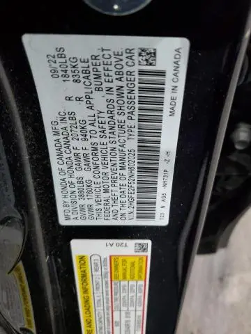 2022 HONDA CIVIC SPORT  