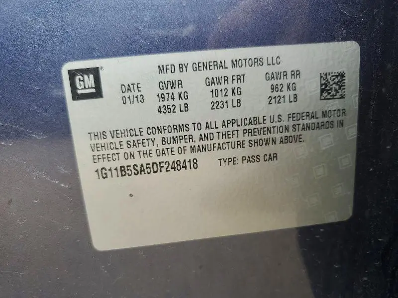 2013 CHEVROLET MALIBU LS  