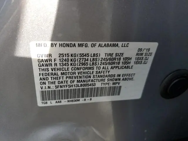 2020 HONDA PILOT LX  