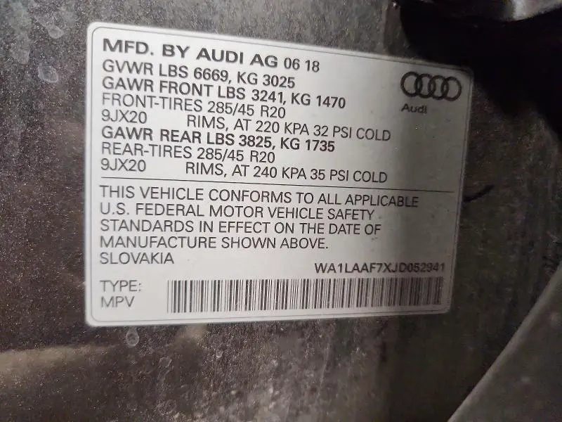 2018 AUDI Q7 PREMIUM PLUS  