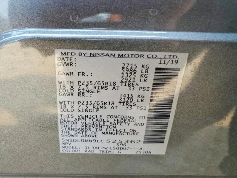 2020 INFINITI QX60 PURE  