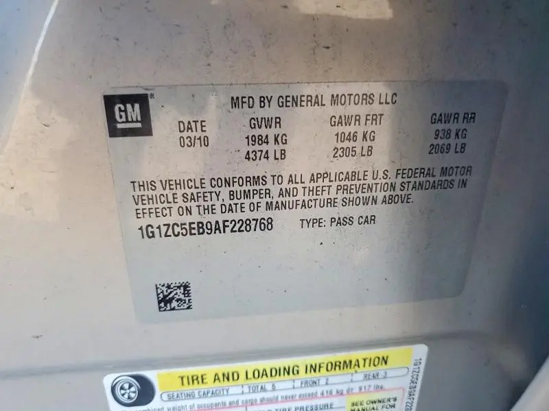 2010 CHEVROLET MALIBU 1LT  