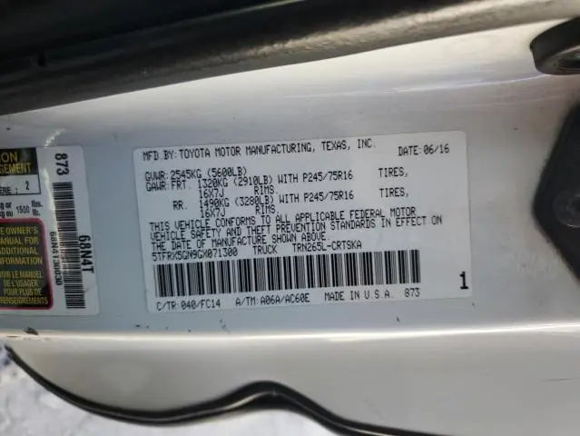 2016 TOYOTA TACOMA ACCESS CAB  