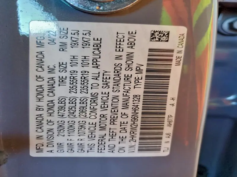 2022 HONDA CR-V TOURING  